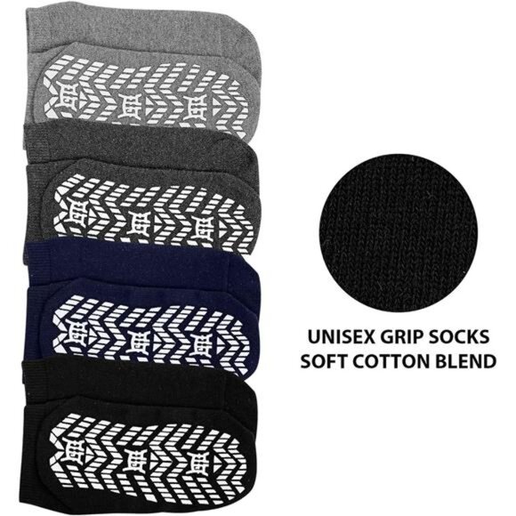 Non-Slip Grip Socks for Men: Non Skid Grippy Socks Anti Slip Gripper for Elderly - Picture 4 of 7